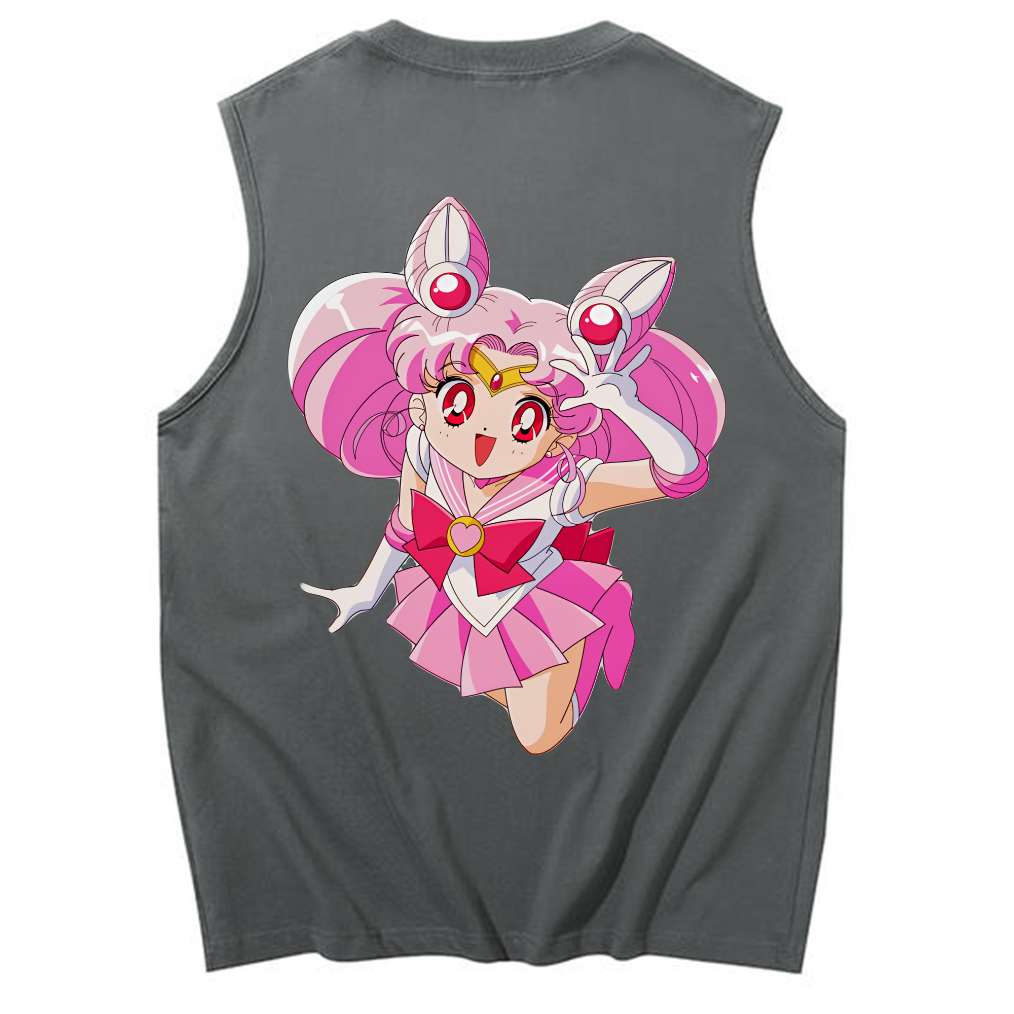 （画像用） 美少女戦士セーラームーン ちびうさ Sailor Moon Chibiusa Tsukino Usagi Small Lady Serenity コットン100％タンクトップ（背面プリント）